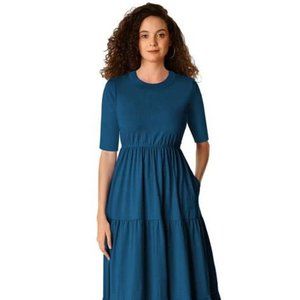 Eshakti Cotton Knit Empire Tiered Dress